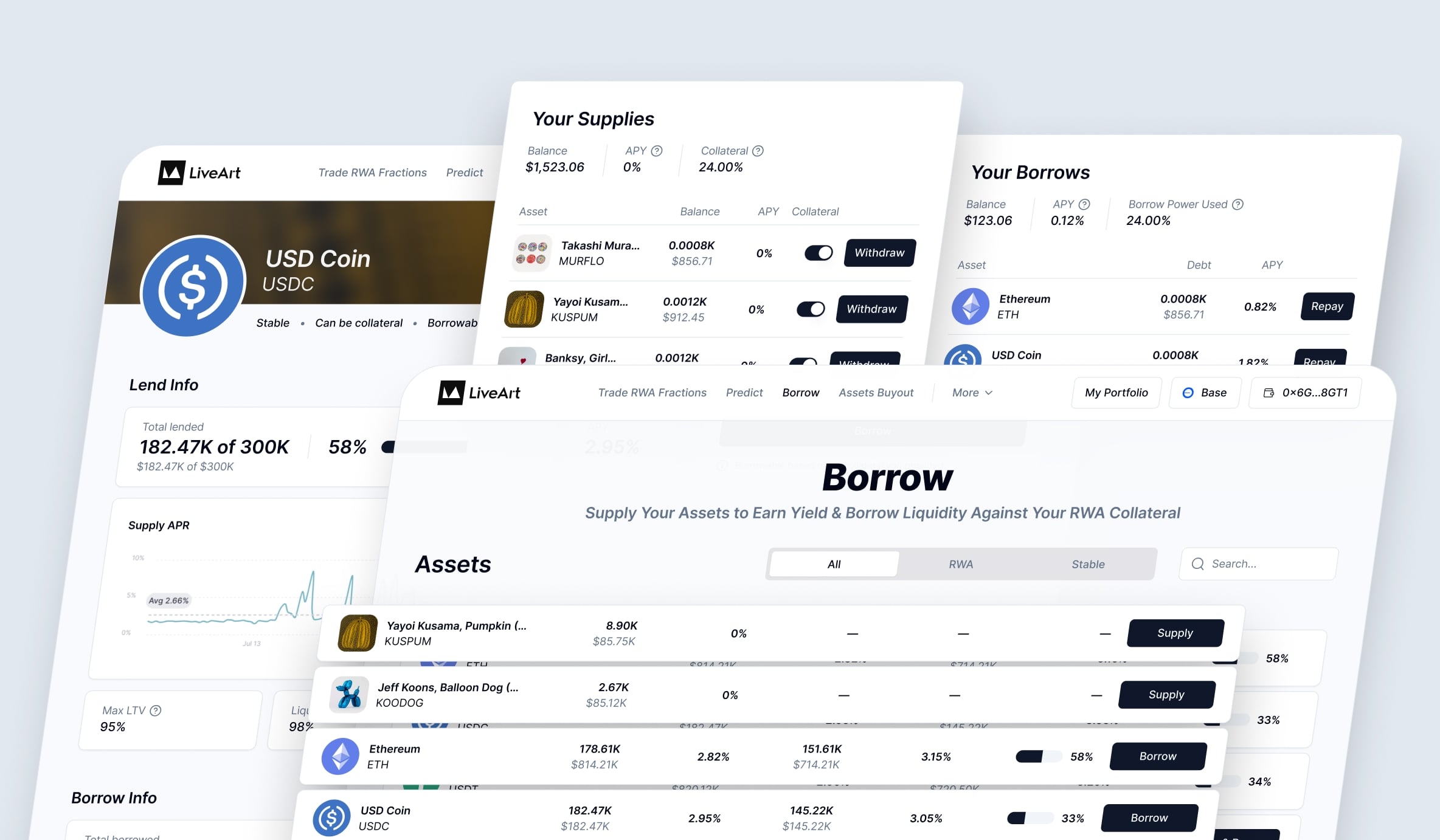 Borrow — supply assets to earn yield