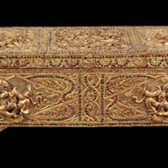 Burma (myanmar): A Magnificent Small Coffer For The Keeping Of Sacred Texts. Abundantly Decorated With Mirrors, Lacquered And Gilded All Over!