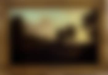 Landscape with figures, sheep and cows on a road with country estate (preview)