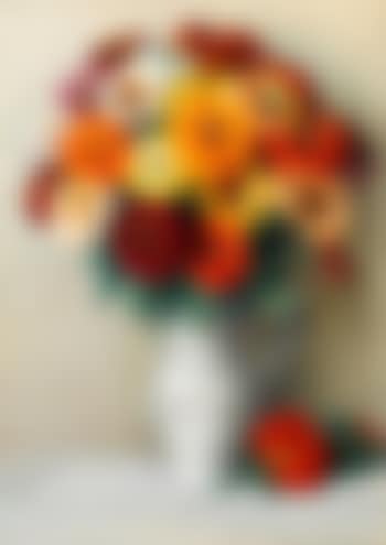 Summers flowers in a ceramic jug on a ledge (preview)