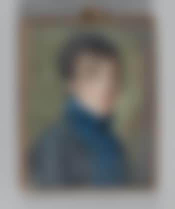 Portrait d'un jeune officier en habit bleu foncé, collet et plastron bleu de roi, boutons dorés (preview)