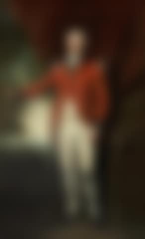 Portrait of Henry Callender standing full-length in a landscape in the attire of Captain General of the Blackheath Golf Club, holding a wooden headed spoon with a metal headed blade putter by his side (preview)